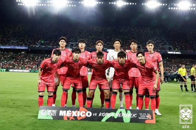한국 대 멕시코 경기 한국 팀 사진