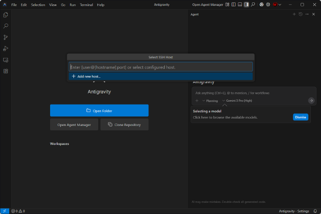 SSH 원격 접속 설정 화면