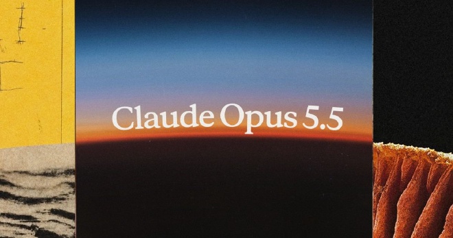 Claude Opus 5.5라는 글자가 중앙에 놓인 Anthropic 공식 출시 이미지