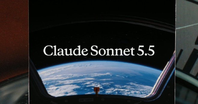 지구가 보이는 창 위에 Claude Sonnet 5.5 이름이 놓인 Anthropic 공식 출시 이미지