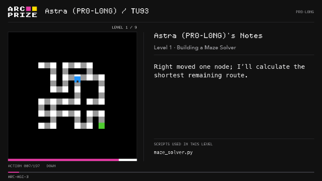 PRO-LONG 하네스에서 maze_solver.py를 활용해 미로를 푸는 아스트라