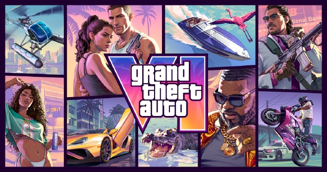 제이슨과 루시아, 바이스 시티의 인물과 차량을 배치한 GTA6 공식 아트워크